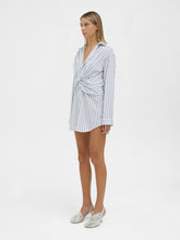 Load image into Gallery viewer, Tempest Twist Shirt Dress - Pinstripe Ink
