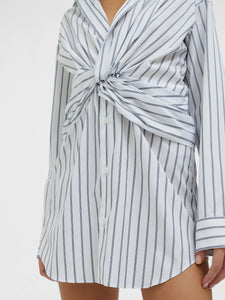 Tempest Twist Shirt Dress - Pinstripe Ink