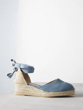 Load image into Gallery viewer, Carina 30 canvas &amp; jute espadrille wedges - Blue/Citadel
