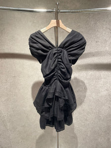 Sille Dress - Black Linen