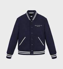 Load image into Gallery viewer, Eden Crest Wool Varsity Jacket - Navy
