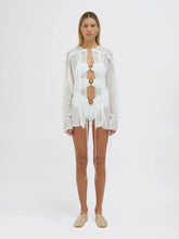 Load image into Gallery viewer, Floating Sheer Lapped Shirt - White
