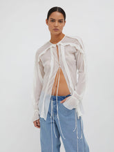 Load image into Gallery viewer, Floating Sheer Lapped Shirt - White
