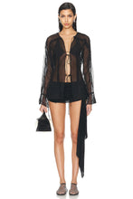 Load image into Gallery viewer, Floating Sheer Lapped Shirt - Black
