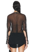 Load image into Gallery viewer, Floating Sheer Lapped Shirt - Black
