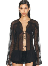 Load image into Gallery viewer, Floating Sheer Lapped Shirt - Black
