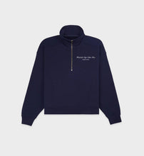 Load image into Gallery viewer, Hotel du Cap Cursive Quarter Zip - Navy
