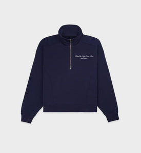 Hotel du Cap Cursive Quarter Zip - Navy