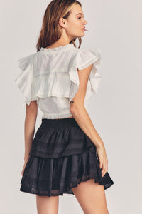 Ruffle Mini Skirt - Black