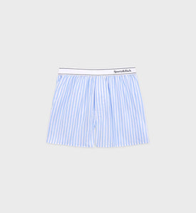 Serif Logo Boxer Shorts - White/Sky Blue Large Stripe