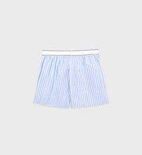 Load image into Gallery viewer, Serif Logo Boxer Shorts - White/Sky Blue Large Stripe
