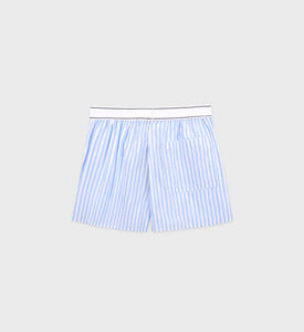 Serif Logo Boxer Shorts - White/Sky Blue Large Stripe