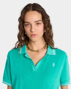 SRC Terry Polo Caribbean/White