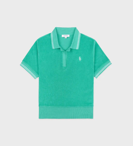 SRC Terry Polo Caribbean/White