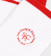 Load image into Gallery viewer, SRHWC Embroidered Socks White/Bright Red
