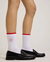 Load image into Gallery viewer, SRHWC Embroidered Socks White/Bright Red
