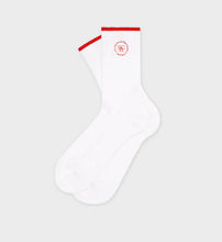 Load image into Gallery viewer, SRHWC Embroidered Socks White/Bright Red
