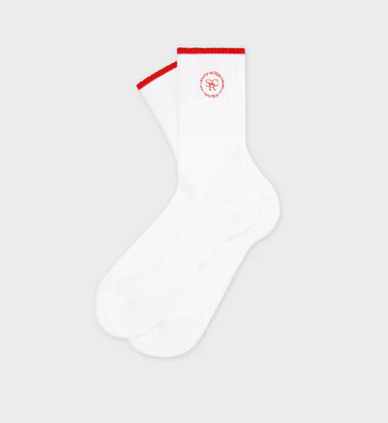 SRHWC Embroidered Socks White/Bright Red