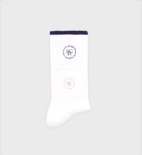 Load image into Gallery viewer, SRHWC Embroidered Socks White/Navy
