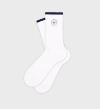 Load image into Gallery viewer, SRHWC Embroidered Socks White/Navy
