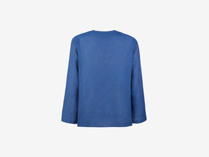 Camicia Blue Bar Linen Shirt - Bright Blue