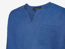 Load image into Gallery viewer, Camicia Blue Bar Linen Shirt - Bright Blue
