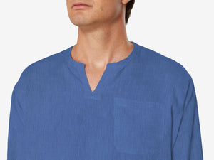 Camicia Blue Bar Linen Shirt - Bright Blue