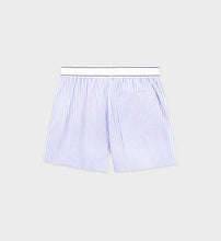 Load image into Gallery viewer, Serif Logo Boxer Shorts - White/Blue Stripe Dot
