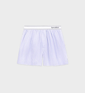 Serif Logo Boxer Shorts - White/Blue Stripe Dot