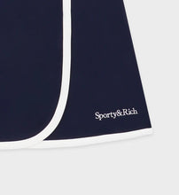 Load image into Gallery viewer, Serif Logo Embroidered Wrap - Skirt Navy
