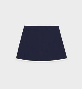 Serif Logo Embroidered Wrap - Skirt Navy