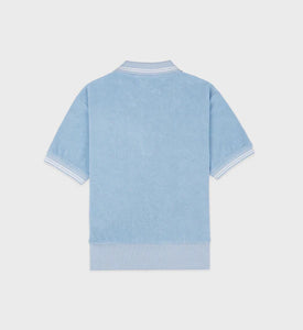 Serif Logo Terry Polo - Sky Blue/White