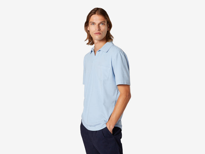 T-Shirt Crew Cotton Polo T Shirt - Sky Blue